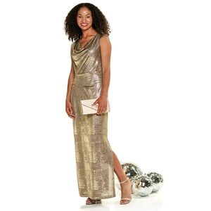 Metallic Gold Evening Gown